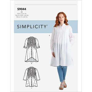 Simplicity Sewing Pattern 9044 Misses‎ Top Long Tucked Size 6-14 UNCUT